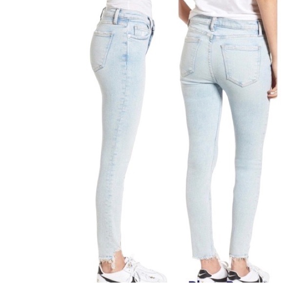 Current/Elliott High Waist Ankle Barron Sheared Hem Jeans - Picture 1 of 6